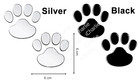 2x 3D Metallic Paw Print Pet Dog Cat Car Boat Laptop Decal Vinyl Stickers 60mm