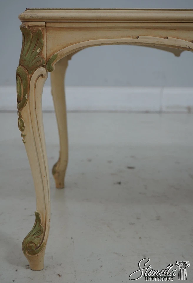 F63588EC: Mesa de centro de vidrio negro decorada con pintura estilo italiano Foto 4 de 4