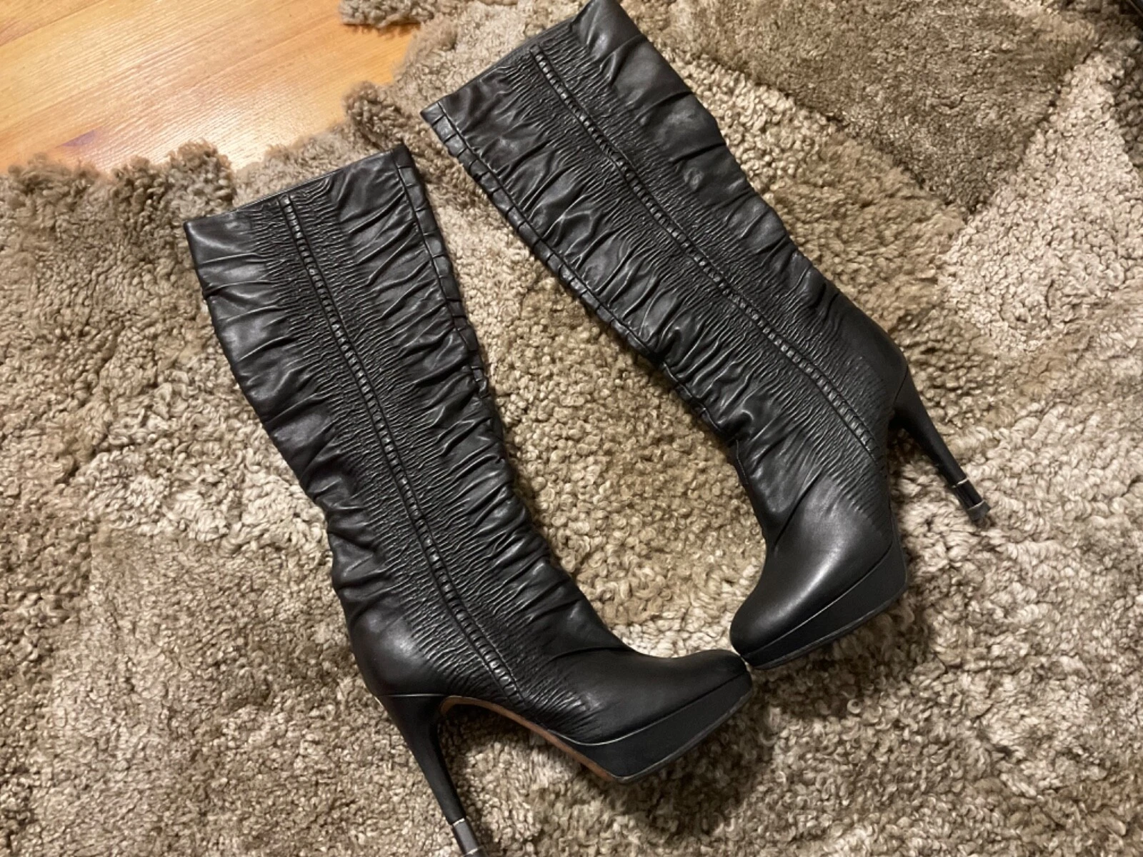 Bottes hautes Christian Dior Hermitage slouch gauffe sur 37,5
