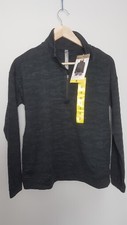 Mondetta Ladies Small 1/4zip Brushed Popover Jacket Jacquard Black Two Tone 0493