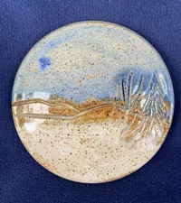 Frieden Dorf Pottery Fay Krapf Pottery Wall Plaque Mountain Scene Bryant Maine