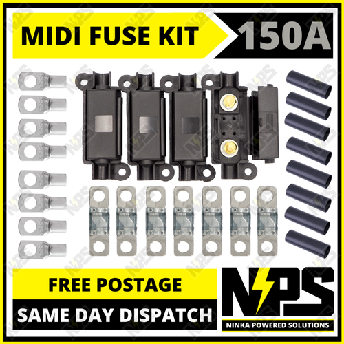 Midi Fuse Kit To Suit Redarc BCDC1250D - 2 X Holders And 3 X