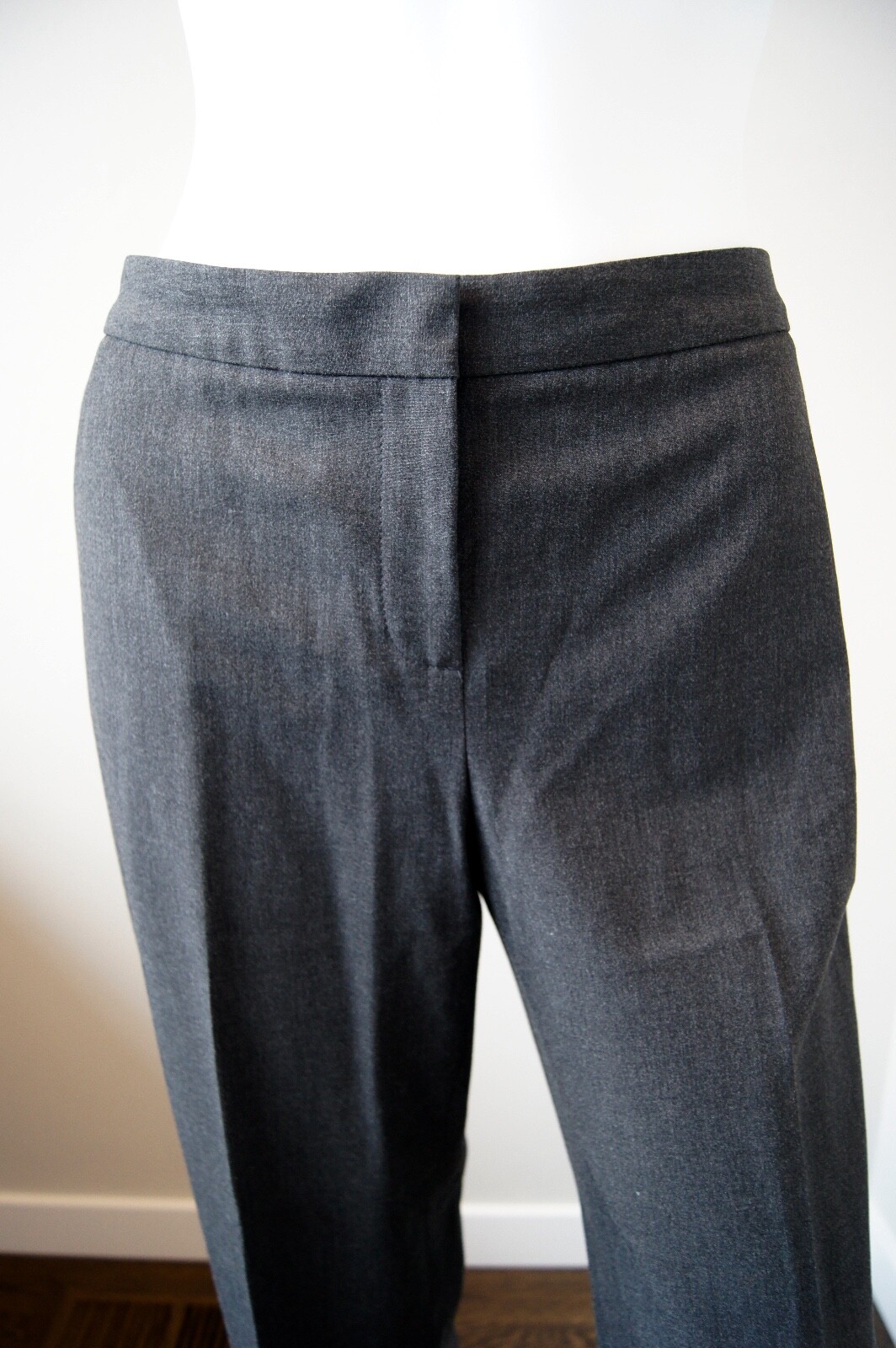 SEMANTICS Charcoal Gray Wool Flat Front Wide Leg … - image 5