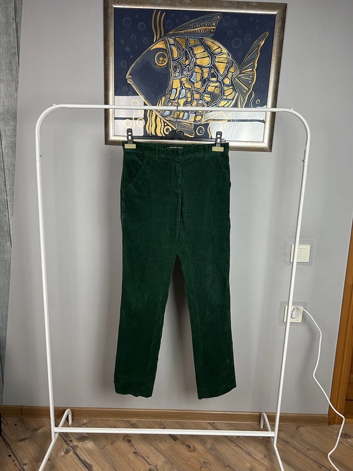 Pantalones chinos rectos de pana verde esmeralda Balenciaga para mujer talla 36 Foto 2 de 4