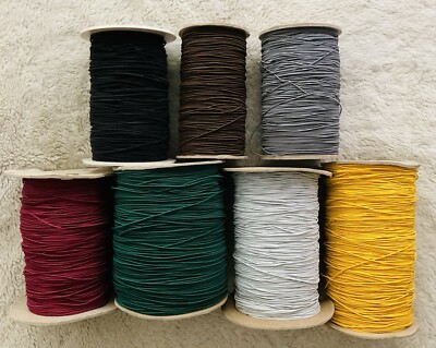 1/16  Diameter ROUND Bungee Cord Elastic VARIOUS COLORS - Buy the Whole Spool!