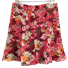 OLD NAVY Womens Size 6 Floral Print Back Zip A Line Polyester Skirt Lined