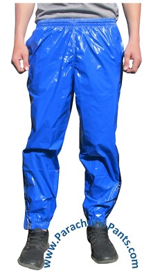 Bruno Shiny Nylon Wet Look Wind Track/Pants/Bottom 3-Stripe Glanz