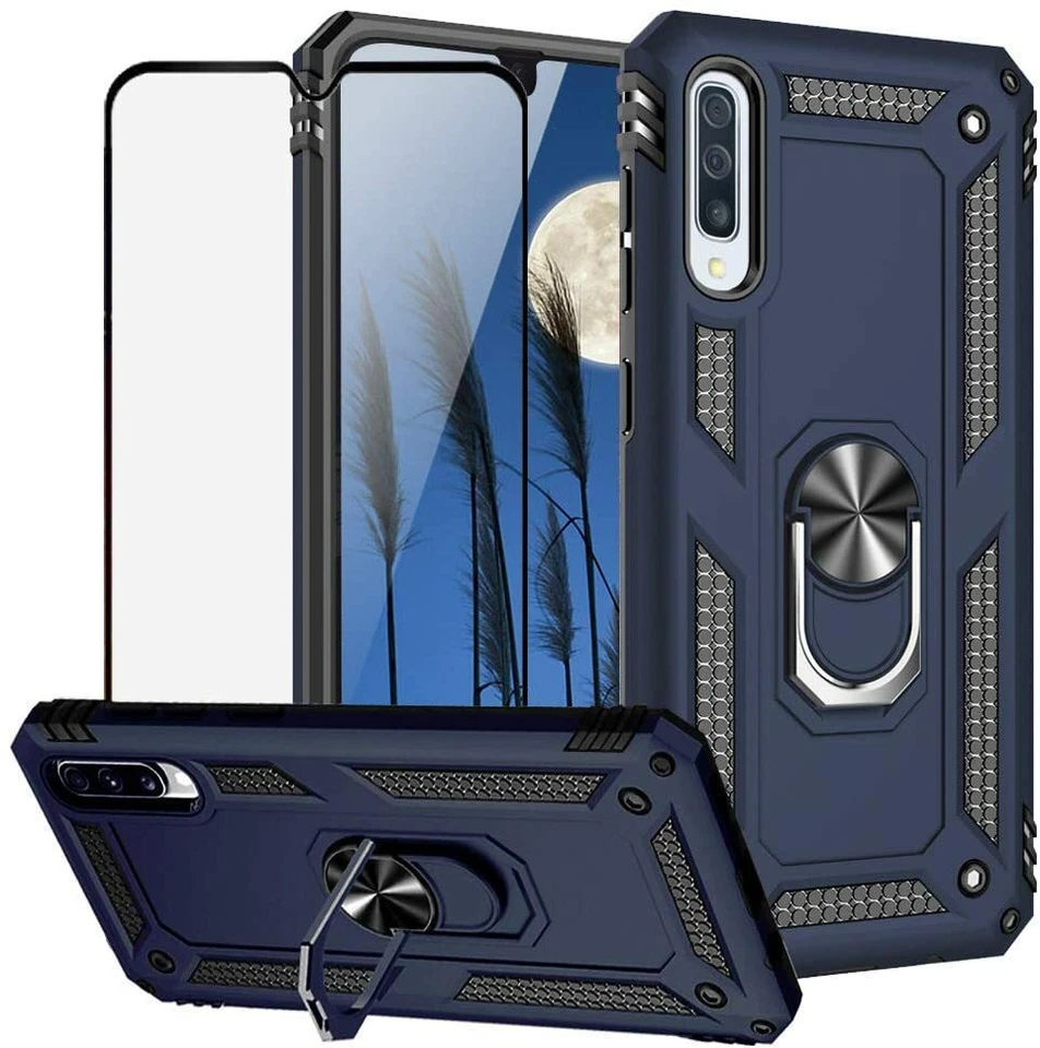 Funda para teléfono Samsung Galaxy A30/A50, soporte delgado + vidrio templado Foto 3 de 4