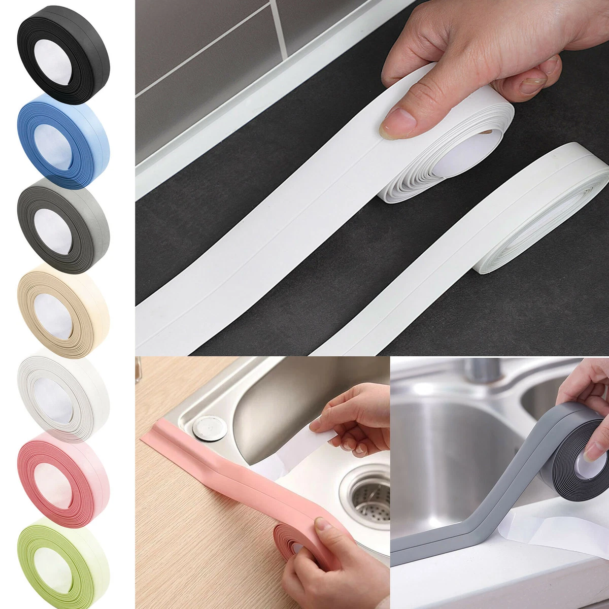 Adhesive Waterproof Sealant Strip Sink Sealing Tape Bathroom Kitchen Toilet  3.2M