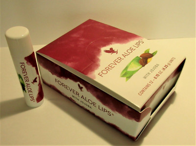 FOREVER LIVING ALOE LIPS Box of 12-Aloe Leaf Extract Jojoba Seed Oil Beeswax