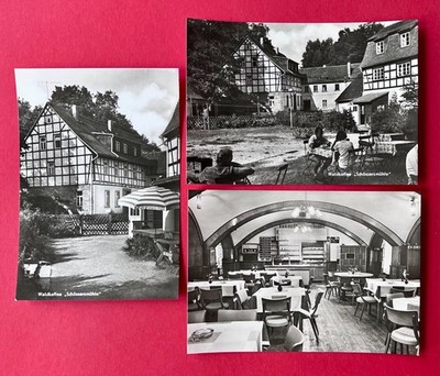 3 x DDR Foto AK EISENBERG in Thüringen um 1971/72 Waldcafé Schössermühle( 177883