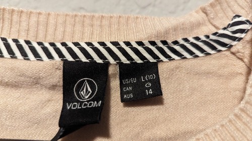 Volcom Women's Sweater I Dye 4 This Sweater - Sand Pullover Cardigan Large - Picture 4 of 5