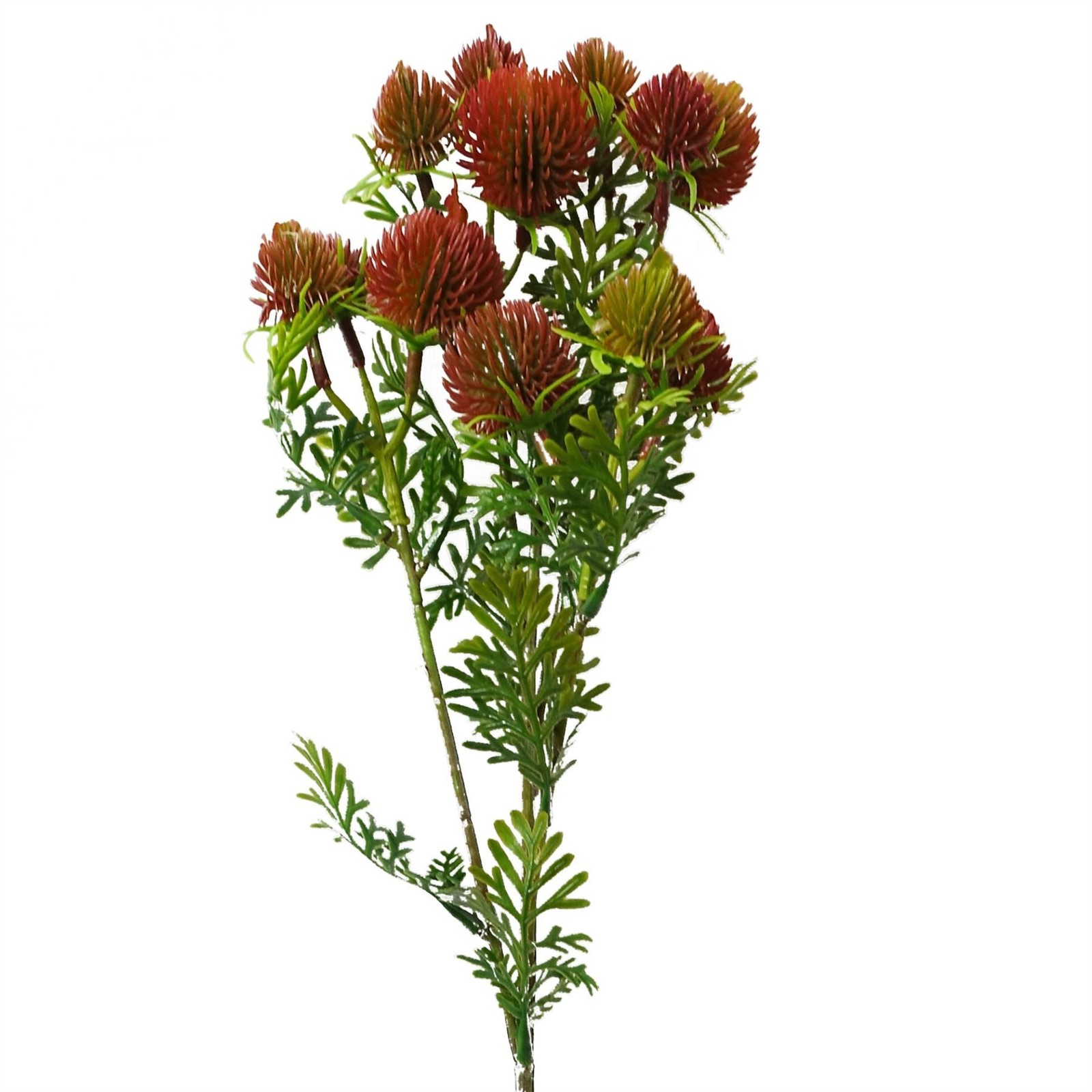 Leaf 55Cm Craspedia Stem Red Artificial - Image 2