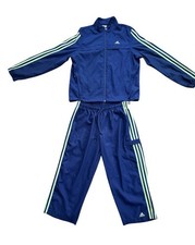 Adidas Women s tracksuit Navy blue With Green Stripes Medium