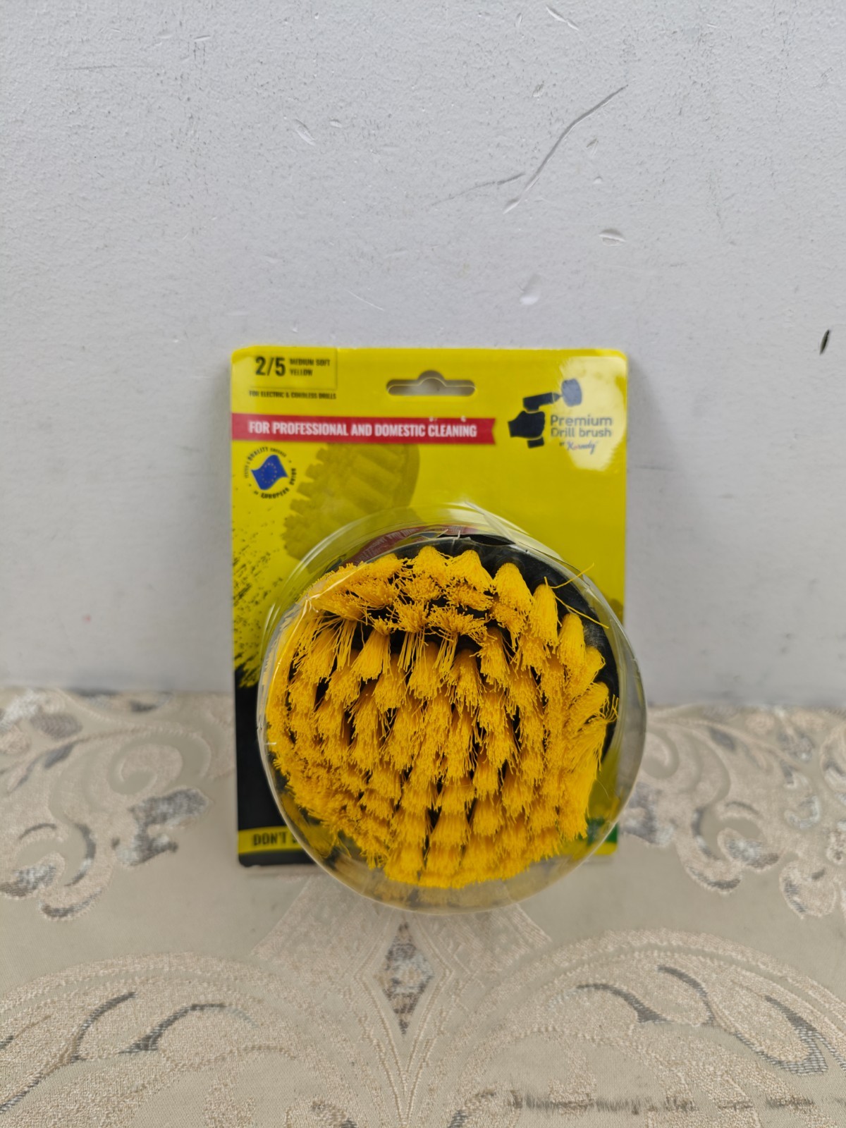 Kornely Premium Drill Brush Professional – Medium-Soft 13 cm Yellow (READ)