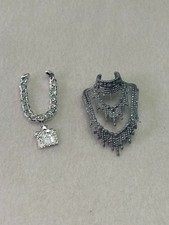Barbie and Monster High Necklace Silver Doll Accessories Lot of 2