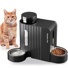 Automatic Pet Feeder Water Dispenser TwoinOne Stainless Steel 0.8 Gallon