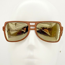 Vintage Cool Ray Polaroid 420 BRONZE Fast Back Triple Bridge Aviator Sunglasses