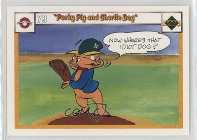 1990 Upper Deck Comic Ball Porky Pig and Charlie Dog #92 1hs9