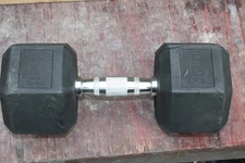35 - lb Hex  Dumbbell - Black/Silver Single