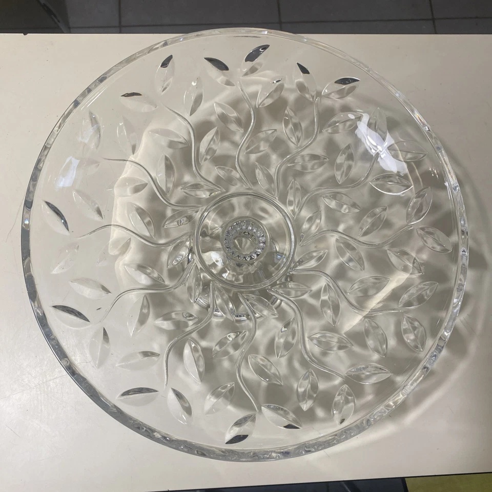 trés joli grand modèle de coupe à fruits ancienne en beau cristal taille vintage - Photo 2/4