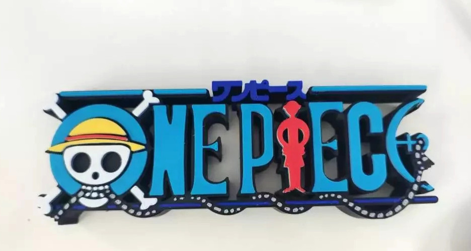 One Piece 3D Logo Sign Anime Escritorio Estante Display PLA + Decoración...