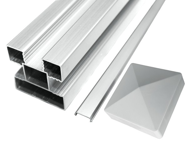Wpc Sichtschutz Zaun Zaunpfosten Aluminium Pfosten Zaunpfahl 135 X 6,8 X 6,8 Cm-image