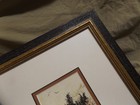 Vintage Original Asian Art Winter Landscape Hillside Trees Snow Birds  J SNYDER — photo 3