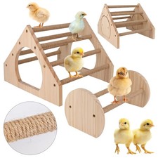 2Pack Wood Chick Perch Stand with Rope, Chick Roosting Bar for Brooder with H...