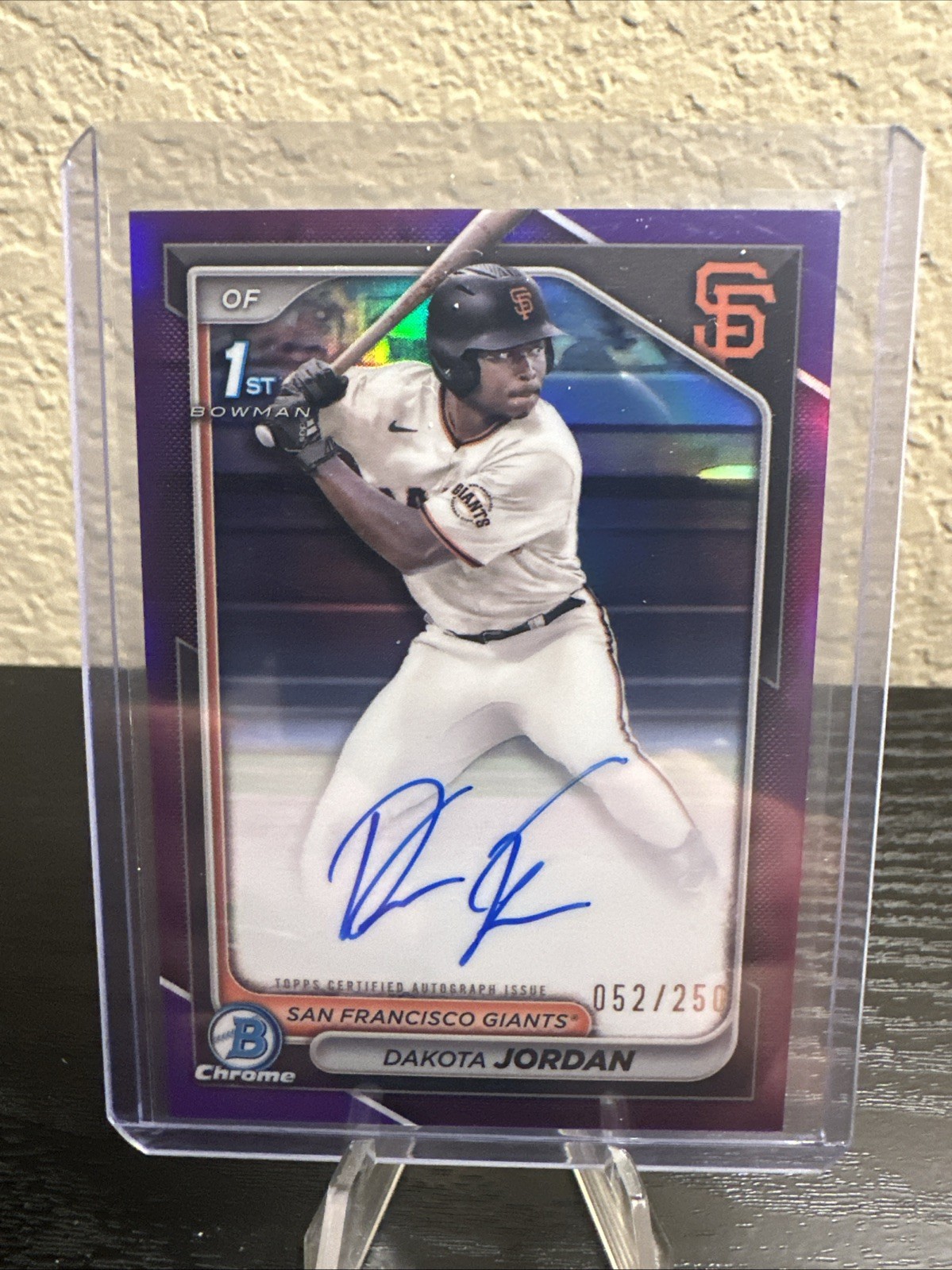2024 1st Bowman Chrome Dakota Jordan Purple Refractor Auto /250