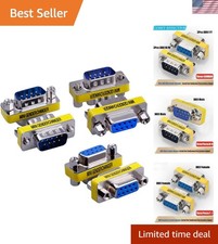 6-Pack RS232 DB9 Serial Cable Gender Changer - Male to Female  Female to Male