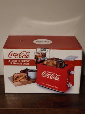Nostalgia Coca-Cola Adjustable Grilled Cheese Toaster EZ-Clean Baskets Brand New