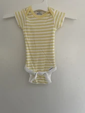 Gerber Baby Girls Classic Striped 100% Cotton Short Sleeve Onesie Yellow 0-3M