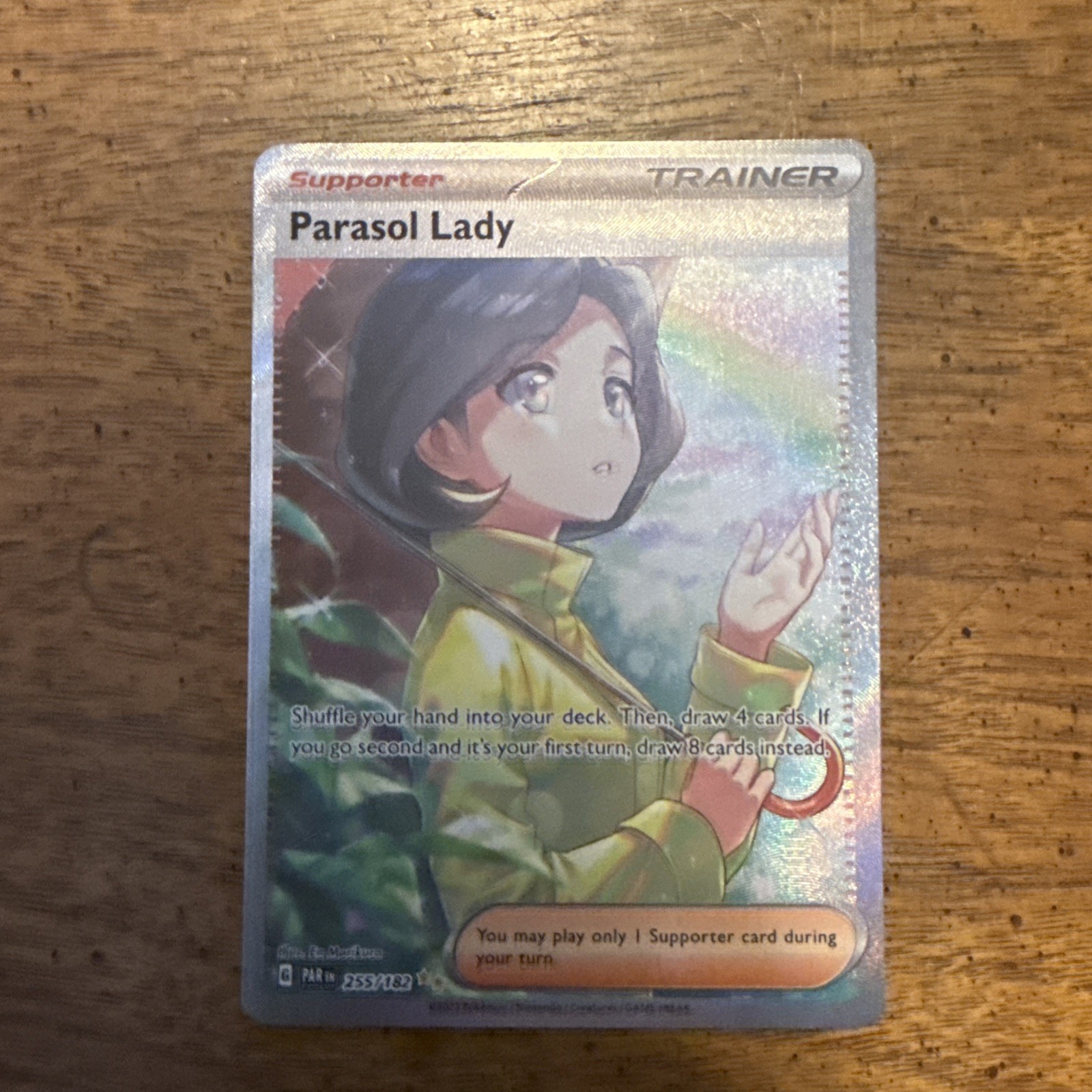 Pokemon Parasol Lady 255/182 Sv04: Paradox Rift Holo SCA