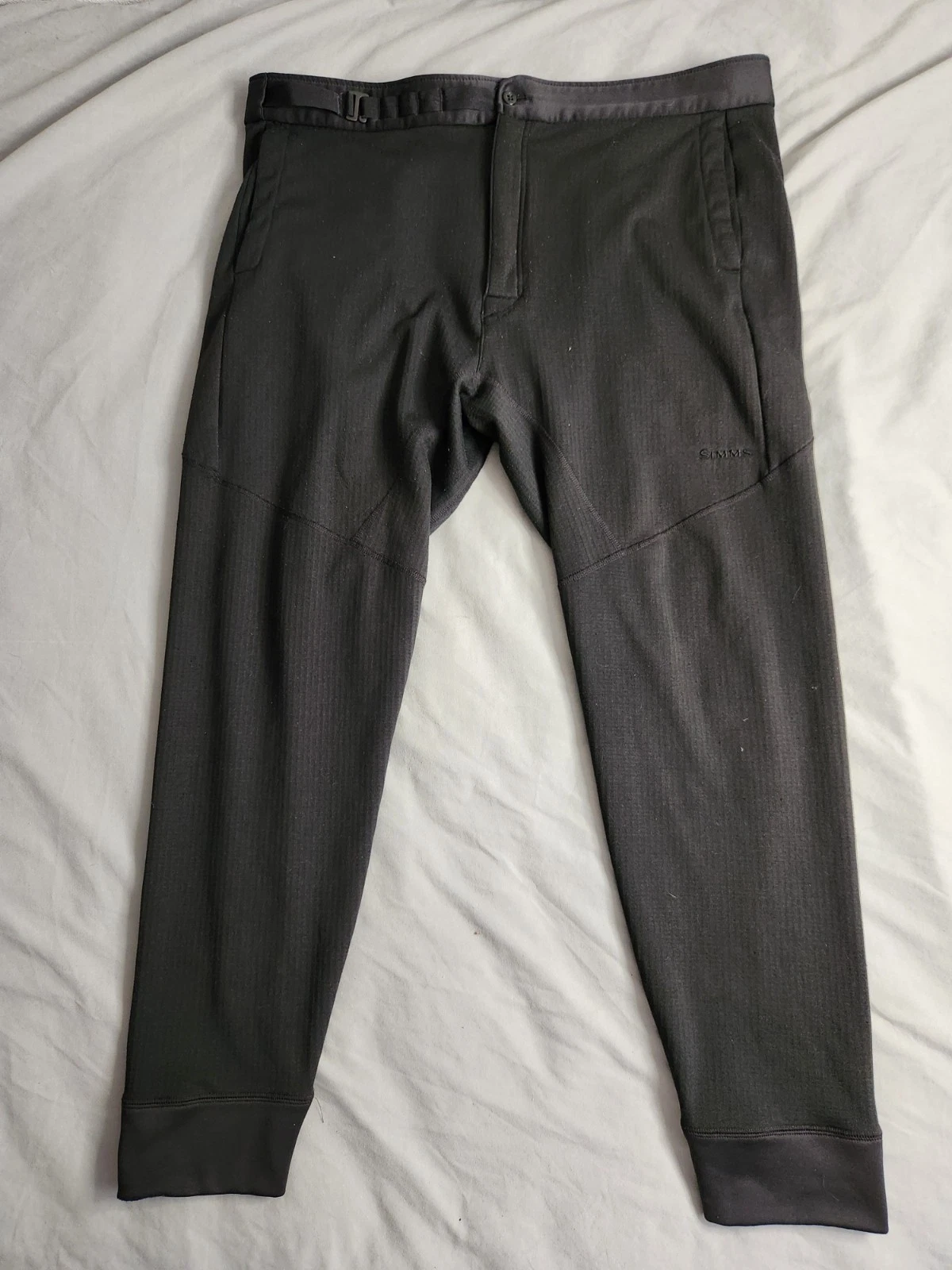 Simms Thermal Fleece Joggers Pants Mens Sz 2XL Black Fishing Hiking Outdoors NEW
