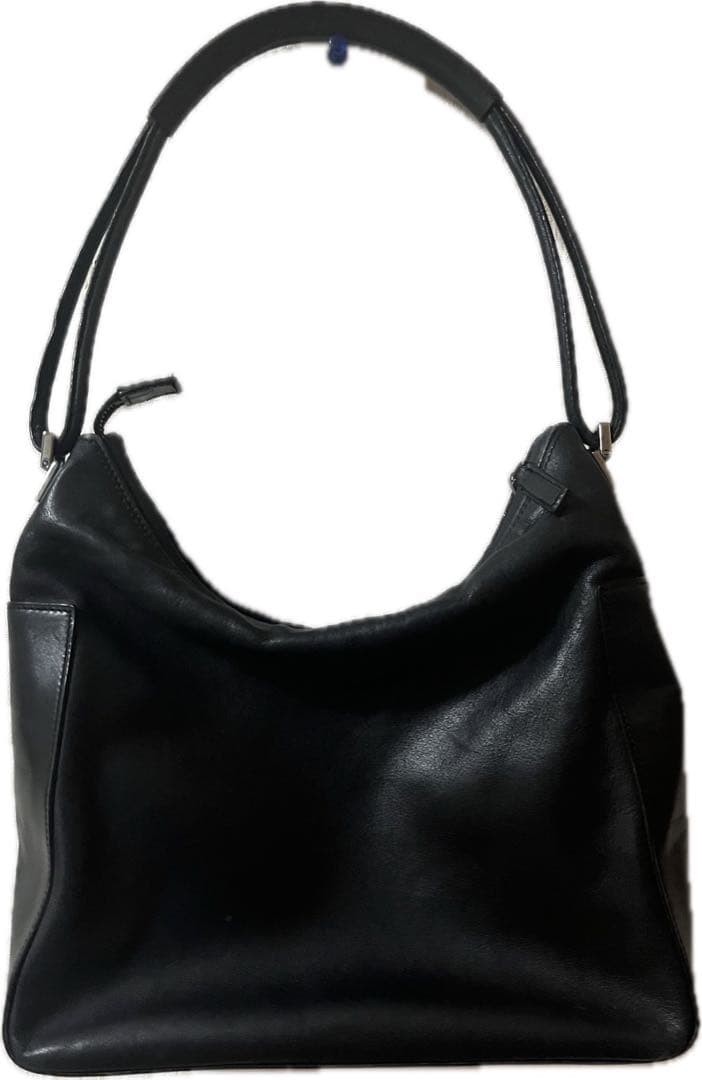 GUCCI Handbag Leather Black Gold Hardware Zip Closure Vintage Logo From Japan thumbnail 16