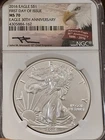 2016 Silver Eagle $1 Coin NGC MS-70 30th Anniversary John Mercanti Signed