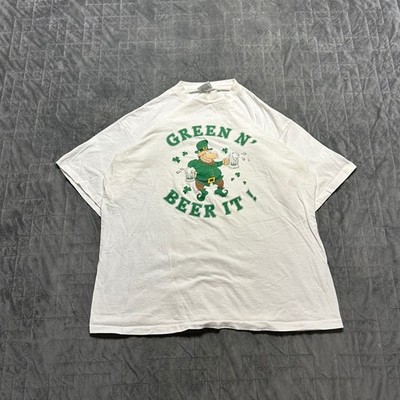 Vintage 1991 Green N' Beer It St. Patricks Day Irish Single Stitched Shirt