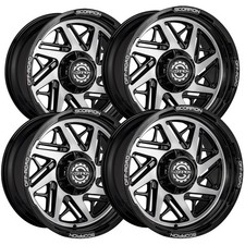 Set-4 Scorpion Demolition 20x9 6x1356x5.5 -12mm Blackmachined Wheels Rims