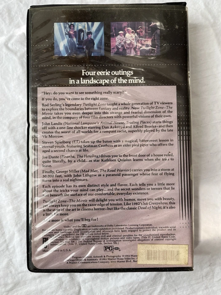 Twilight Zone The Movie 1st VHS Release 1983 Clamshell Two Tone Tape OOP Rare Foto 3 de 4