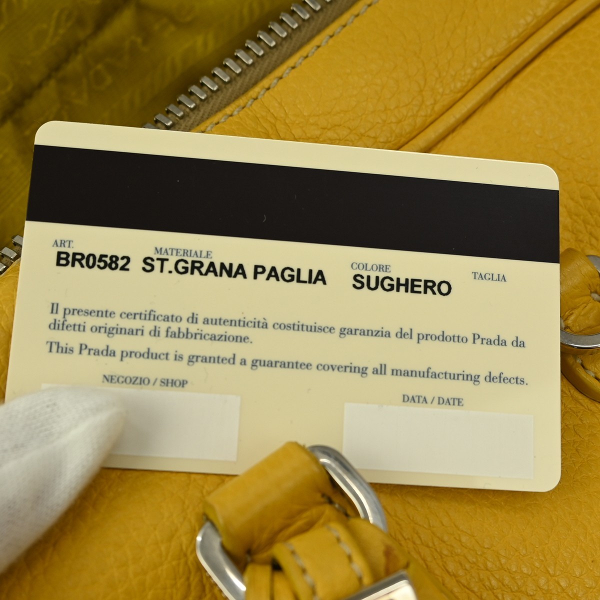 BUYIT PRADA YELLOW TOTE HANDBAG 53 BR0582 NQ03560 thumbnail 11