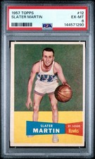 1957 TOPPS BASKETBALL #12 SLATER MARTIN, PSA 6 EX-MT (ST LOUIS HAWKS) ROOKIE/HOF