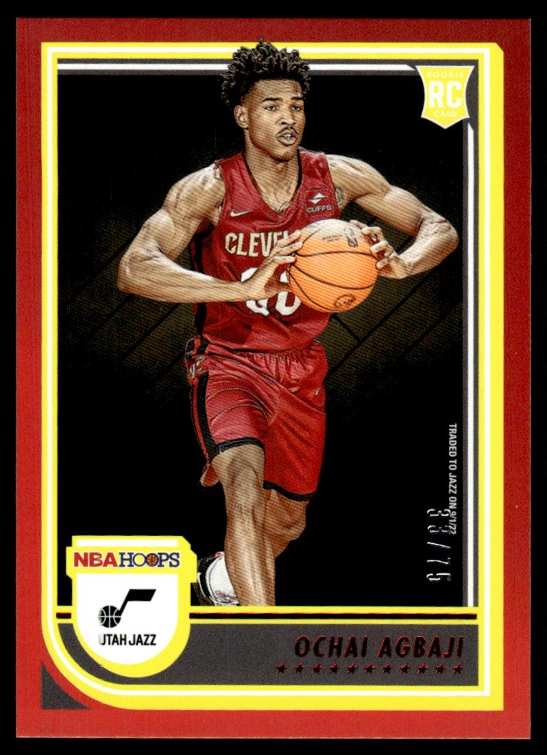 2022-23 Hoops Red Ochai Agbaji Rookie 33/75 Utah Jazz #244