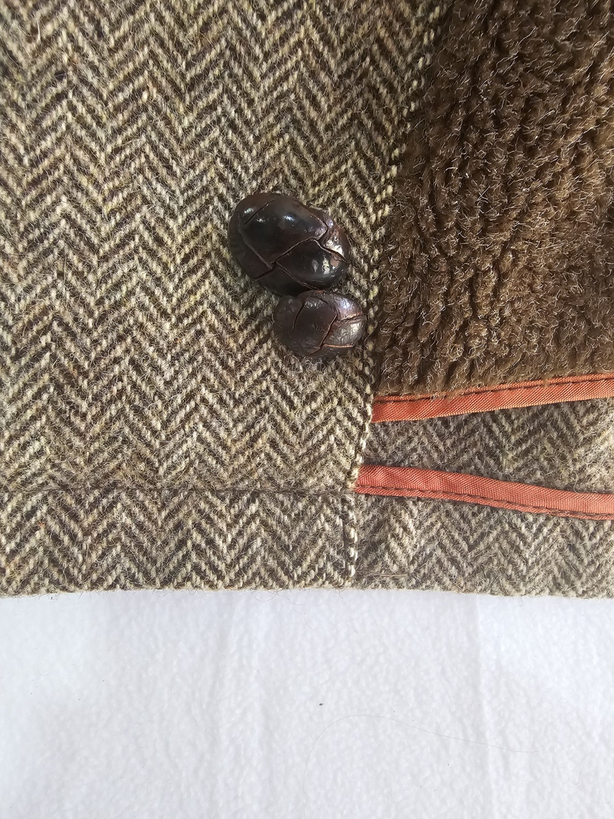 Vintage Tweed Herringbone Brown Lined Jacket 36  Lakeland Lawrence Union Made thumbnail 9