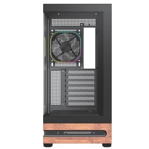 Vida Elegance Walnut ATX Gaming Case RGB Fans Glass Panels USB-C BTF Compatible - Image 3 of 4