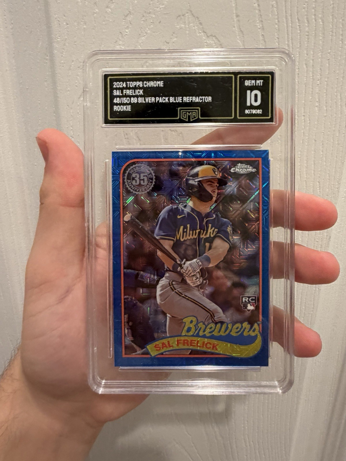 Sal Frelick 2024 Topps Silver Pack Chrome Blue Mojo Refractor /150 Rookie Gem 10