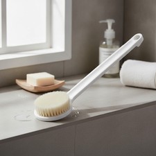 Gentle Dry Body Brush - Long Handle Nylon Scrubber for Smooth Skin Circulation