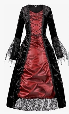 Youth Vampire Dracula Gothic Costume Dress And Accessories 9-10 Y  C1105