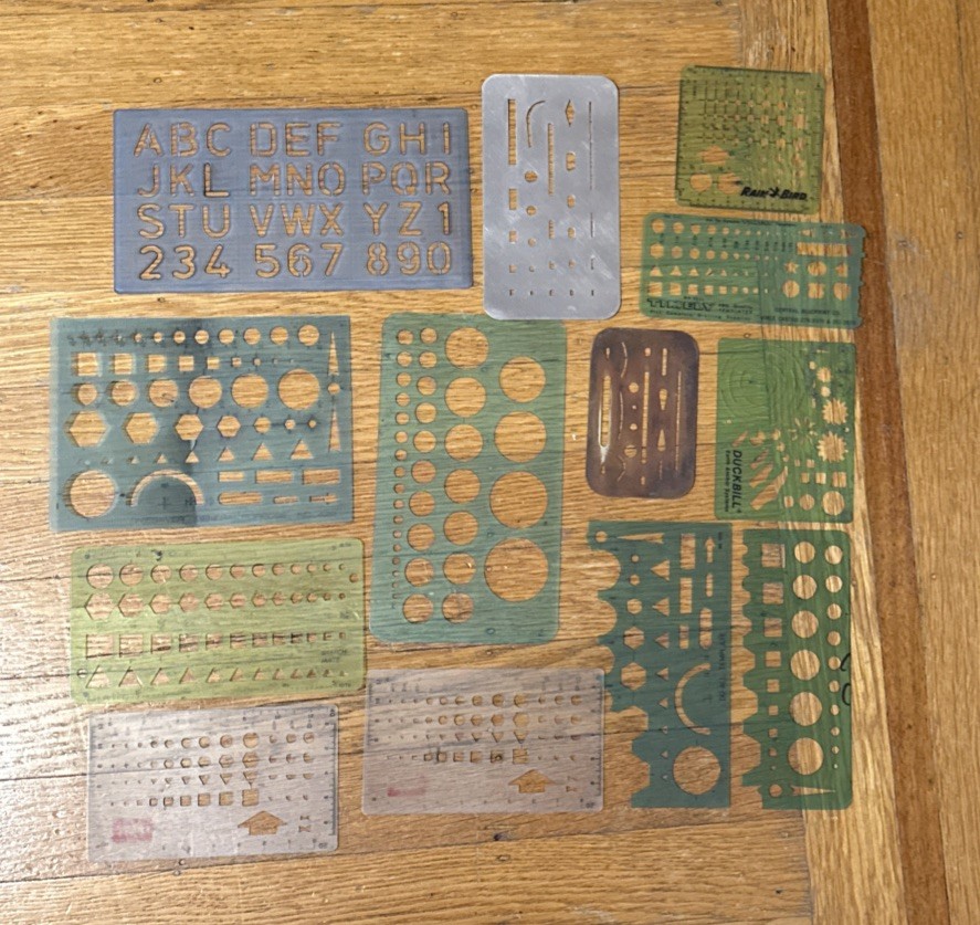 HUGE Lot Of Vintage Rulers Drafting Measuring Tools Templates Erasers ...