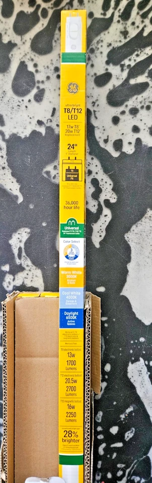 GE Ultra Bright LED 20.5W EQ T8 Cool White G13 LED Tube Light Bulb 5 Pack - Image 4 of 4